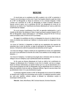 IMF et insertion socioeconomique du genre en milieu rural