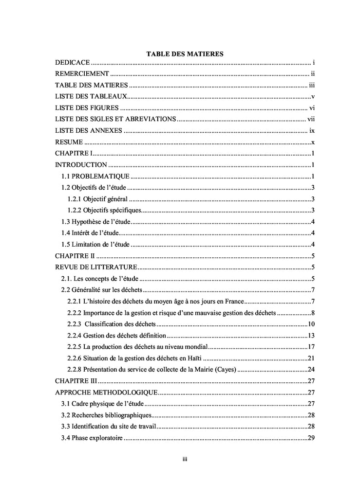 Proposition des stratégies de gestion des déchets générés
