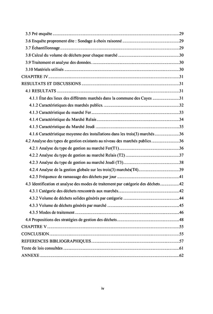 Proposition des stratégies de gestion des déchets générés