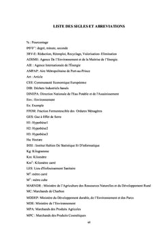 Proposition des stratégies de gestion des déchets générés