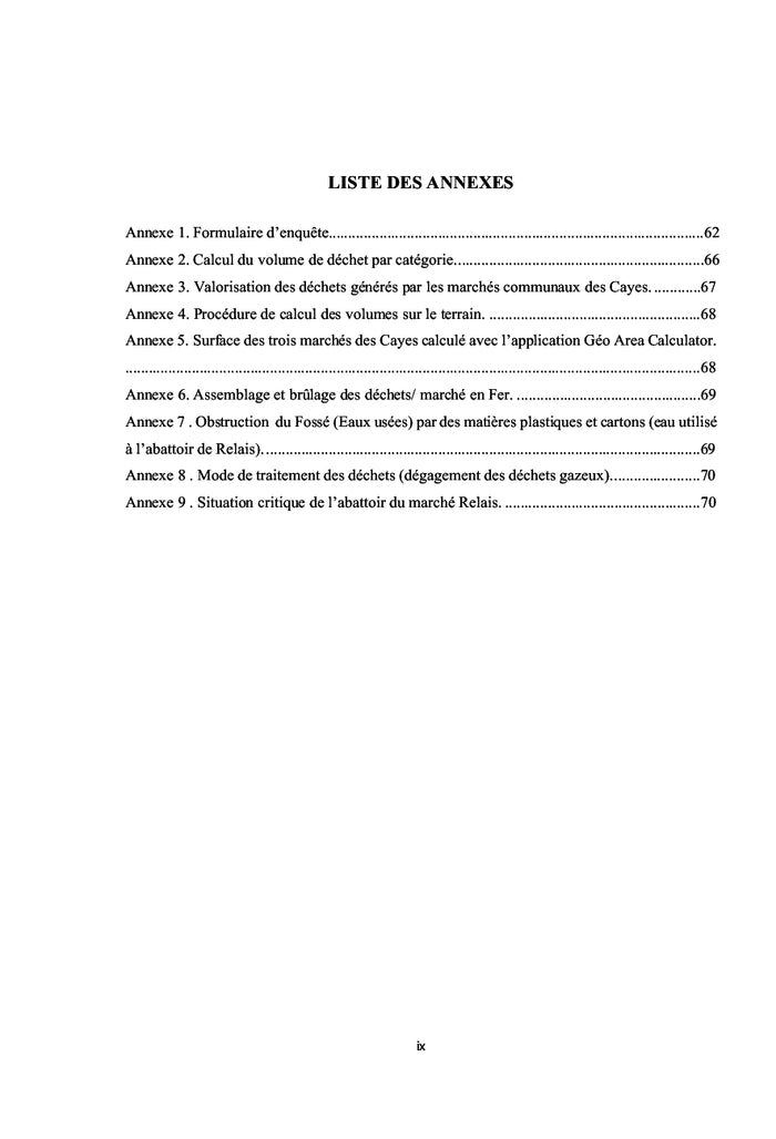 Proposition des stratégies de gestion des déchets générés