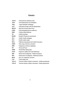 Intérêt des injections de plasma riche en plaquettes chez le sportif