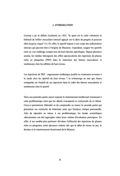 Intérêt des injections de plasma riche en plaquettes chez le sportif