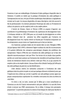 Essai d'évaluation des aides publiques publiques à l'entrepreneuriat