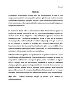 systemes decisionnels et modelistation multidimensionnelle