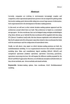 systemes decisionnels et modelistation multidimensionnelle