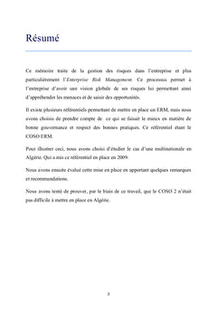 L'enterprise Risk Management et sa mise en place