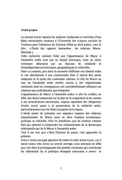 Etudes des rapports inter-arabes: le Maroc et l'Orient arabe