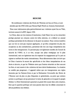 Violations des Droits de l'Homme au Tibet
