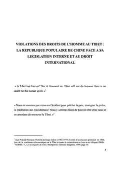 Violations des Droits de l'Homme au Tibet