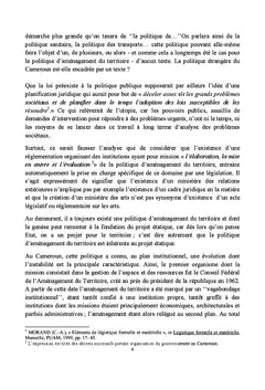 Leadership politique et aménagement du territoire au Cameroun