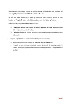 Le systeme de controle de gestion : Mise en place du tableau de bord