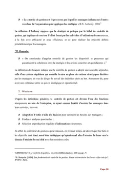 Le systeme de controle de gestion : Mise en place du tableau de bord