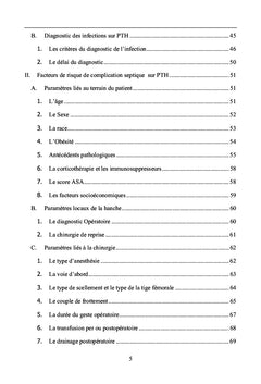 Quels patients risquent plus que d'autres l'infection après PTH