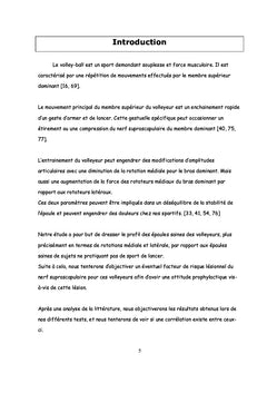 Analyses des epaules de volleyeurs versus non-lanceurs