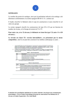 Évaluation de la profondeur minimale de la couche résistante du sol