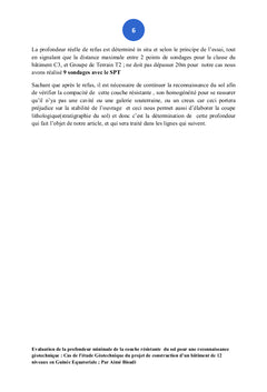 Évaluation de la profondeur minimale de la couche résistante du sol