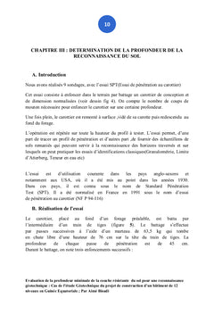 Évaluation de la profondeur minimale de la couche résistante du sol