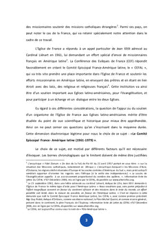 Le Comité épiscopal France - Amérique Latine (CeFAL) : 1961 - 1979