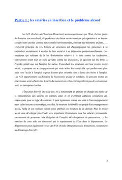 L'accompagnement et le problème d'alcool en chantier d'insertion