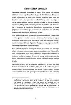 Politique urbaine et espace peripherique A Casablanca