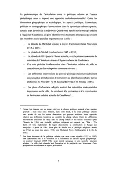 Politique urbaine et espace peripherique A Casablanca