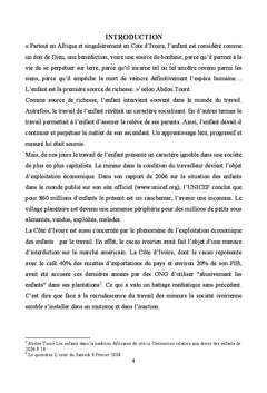 Le Regime juridique du travail des mineurs en cote d'Ivoire