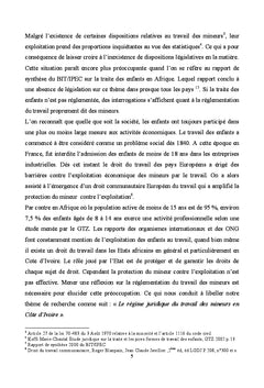 Le Regime juridique du travail des mineurs en cote d'Ivoire