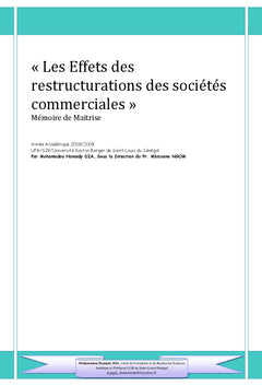 Les effets des restructurations des sociétés commerciales