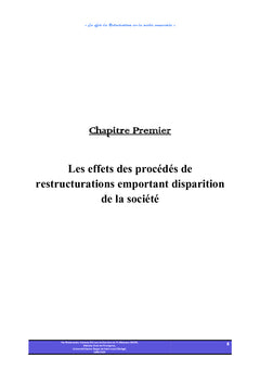 Les effets des restructurations des sociétés commerciales