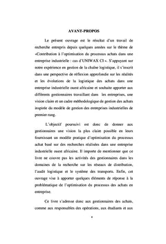 L'optimisation du processus achats dans une entreprise industrielle