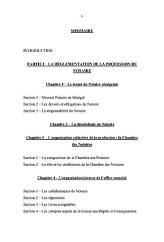 Le notariat sénégalais: réglementation et pratique notariale