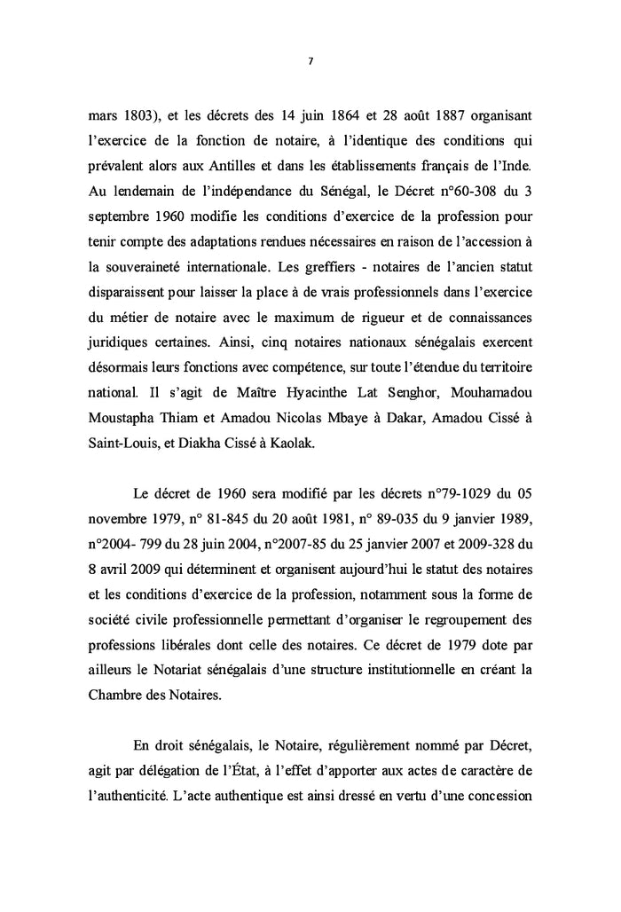 Le notariat sénégalais: réglementation et pratique notariale