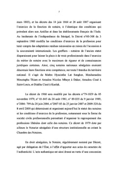 Le notariat sénégalais: réglementation et pratique notariale