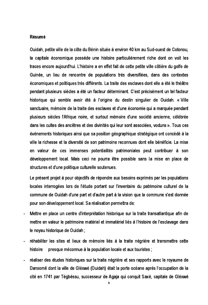 La traite transatlantique et la route de l'esclave à Ouidah au Bénin
