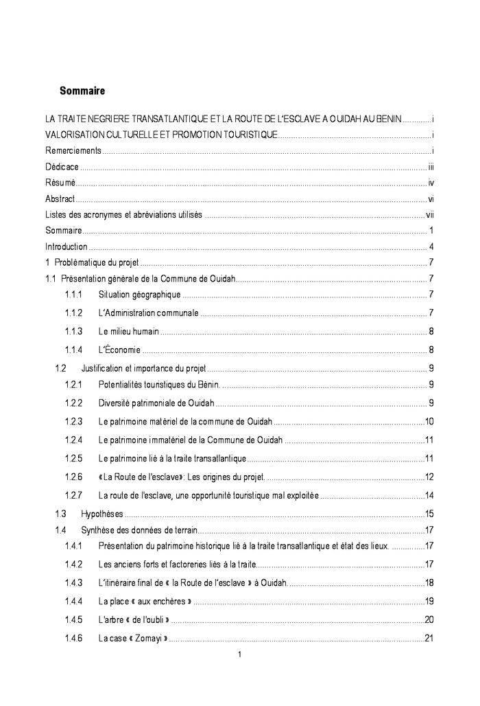 La traite transatlantique et la route de l'esclave à Ouidah au Bénin