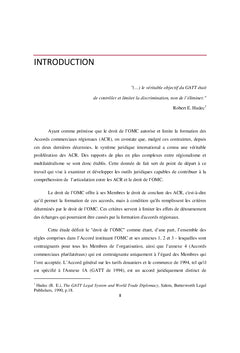 L'articulation entre l'OMC et les accords commerciaux régionaux