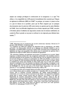 L'articulation entre l'OMC et les accords commerciaux régionaux