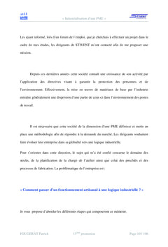 Industrialisation d'une PME