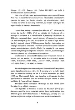 Diversité des génotypes d'orge et de blé tendre