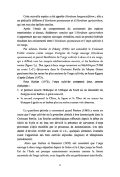 Diversité des génotypes d'orge et de blé tendre