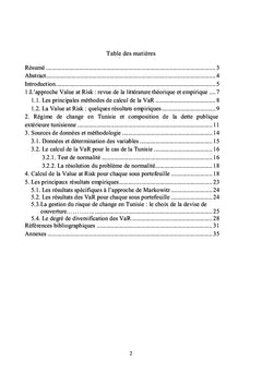 Gestion du risque de change en Tunisie: application de l'approche VaR
