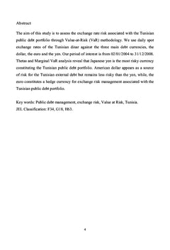 Gestion du risque de change en Tunisie: application de l'approche VaR