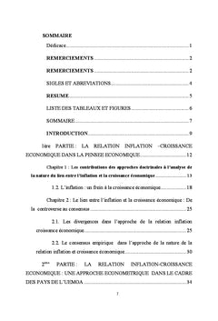 Analyse de la relation inflation et croissance économique de l'uemoa