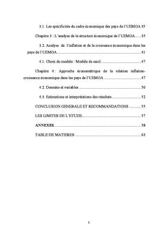 Analyse de la relation inflation et croissance économique de l'uemoa