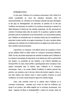 Analyse de la relation inflation et croissance économique de l'uemoa