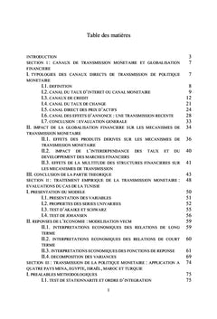 Les mécanismes de transmission monétaire, analyses théoriques