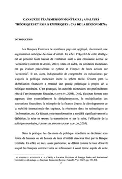 Les mécanismes de transmission monétaire, analyses théoriques