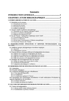 Biodiversité et cinétiques de dégradation de l'hexane
