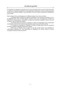 Biodiversité et cinétiques de dégradation de l'hexane